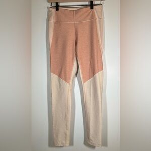 Outdoor Voices Madewell 3/4 Warmup Pink Peach colorblock leggings sz M stretch